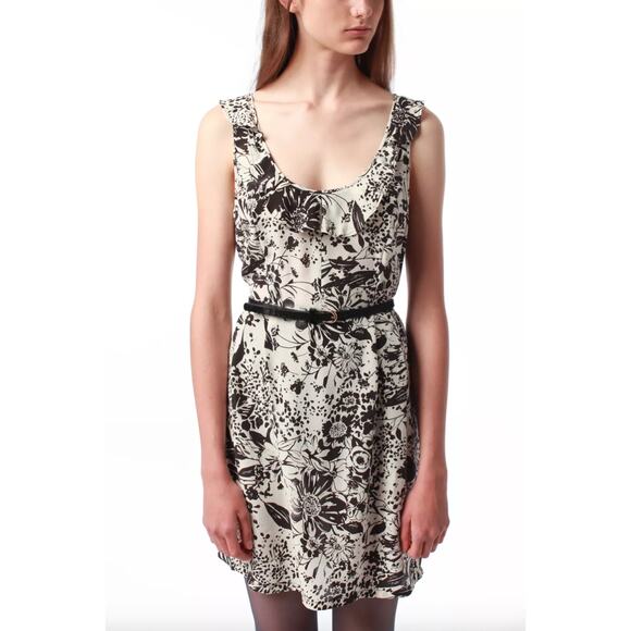 Urban Outfitters Kimchi Blue Black & White Open-Back Silk Dress | Size 4 - Picture 1 of 5